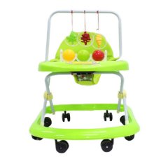 Walker for Infants or Baby's - Foldable Walking Ring with Toy Tray - Green