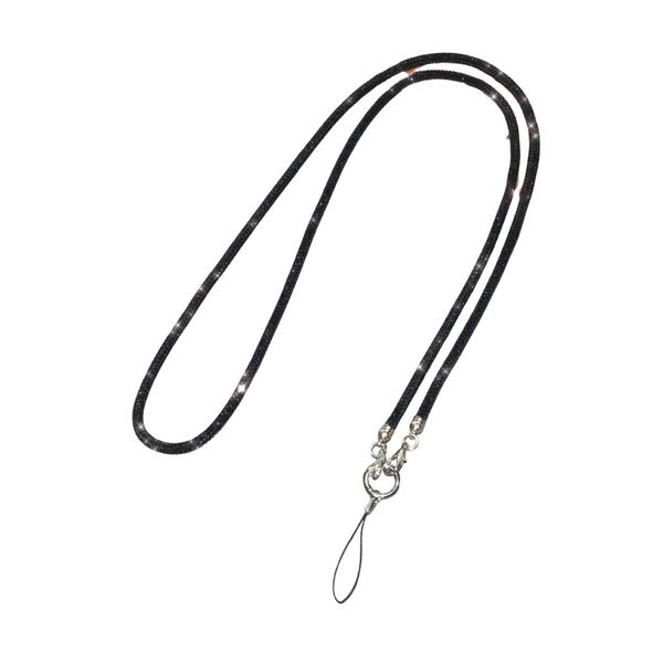 Luxury Black Crystal Rhinestone Phone Crossbody Chain