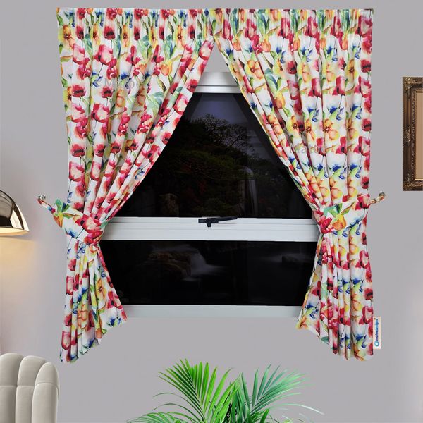 Matoc Designs Café Curtain - Flowerbed - Taped - Pack of 2