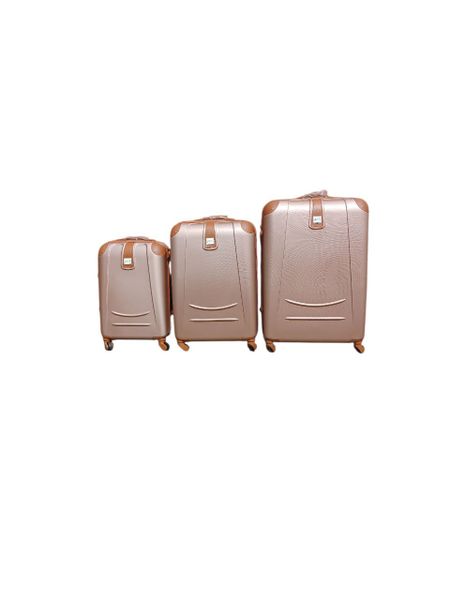 3 Piece Luggage Set Hard Shell Suitcases with Spinner Wheels - PINK