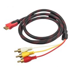 HDMI Male to 3RCA AV Cable 1.5M Compatible with HDTV DVD 1080P