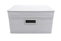 Premium Collapsible Fabric Storage Box with Lid &amp; Label Holder