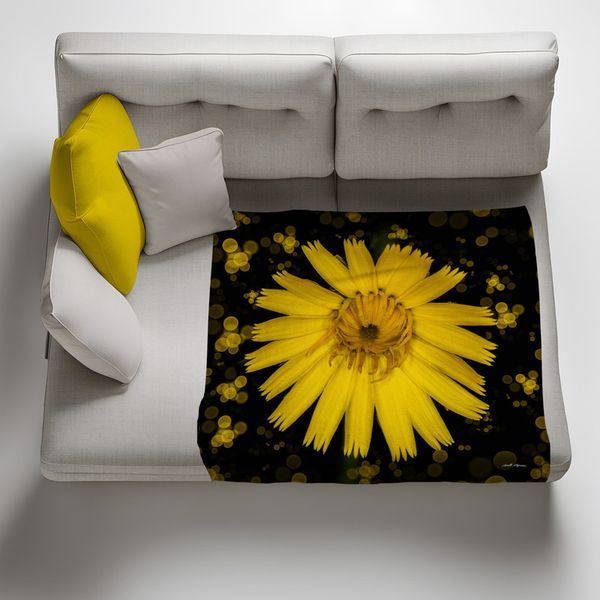 African Marigold Light Weight Fleece Blanket by Annette Heymans