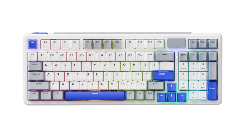 Rapoo V700DIY-98 - Mechanical Gaming Keyboard with RGB - White Grey Blue