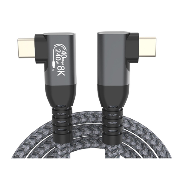 USB4 Elbow Type C Data Transfer Cable USB C PD240W Fast Charging 1M