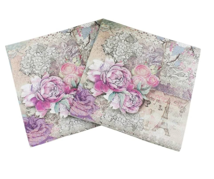 2-pack Vintage Paris Eiffel Tower Serviette PaperNapkin Tableware Dining 33cm