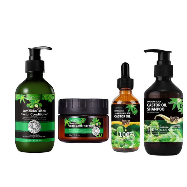 ALIVER Jamaican Black Castor Oil Combo Set Shampoo, Conditioner, Mask &amp; Oil