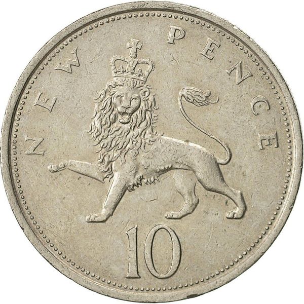 1975 United Kingdom 10 New Pence Queen Elizabeth II