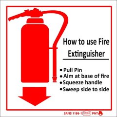 How to use a Fire extinguisher Sign 29x29cm-10 Pack