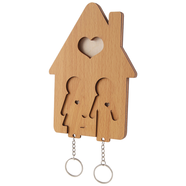 Wood Key Holder Wall-Mounted Key for Wall with Key Hooks Family
