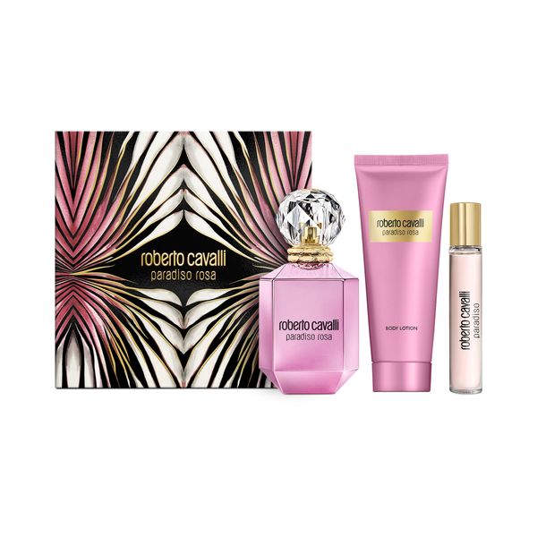 Roberto Cavalli Paradiso Rosa Edp 75ml+15ml Purse Spray+100ml Body Lotion