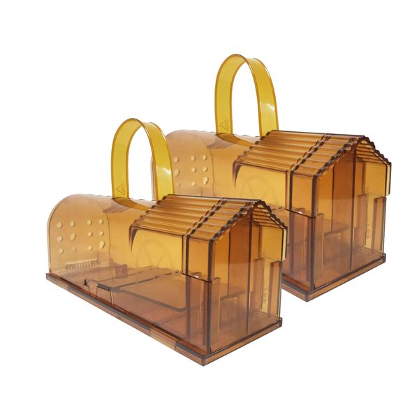 2pcs Small Humane Mouse Traps, Reusable Plastic Catch &amp; Release Rat