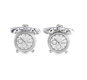 OTC Silver Clock Timer Style Cufflinks