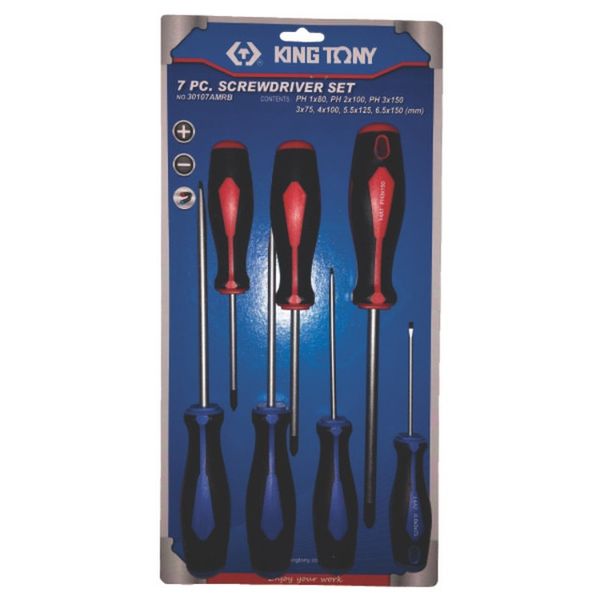 King Tony - Screwdriver Set - 7 Piece - Blister Card - 2 Pack