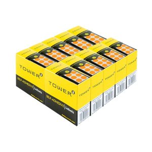 TOWER Fluorescent Orange 10mm Sticker Dots, 7000 Colour Dot Stickers