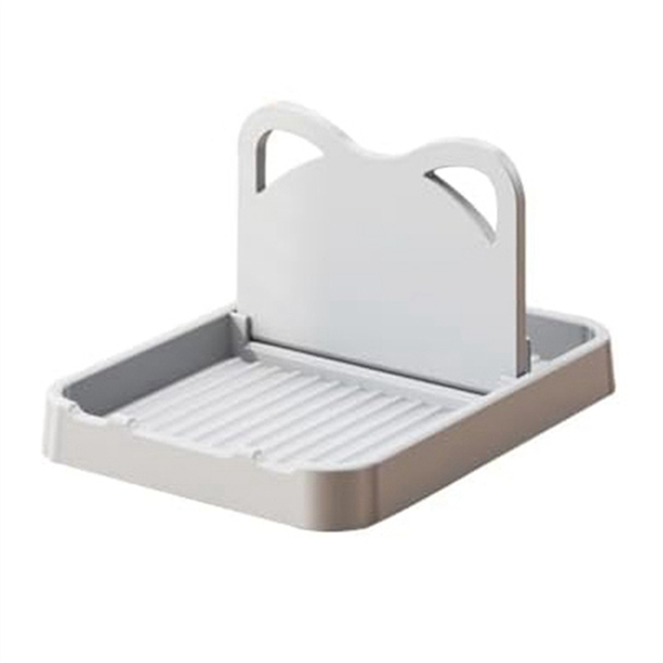 Spoon Rest with Lid Holder, Spoon Holder for Kitchen Counter, Grey