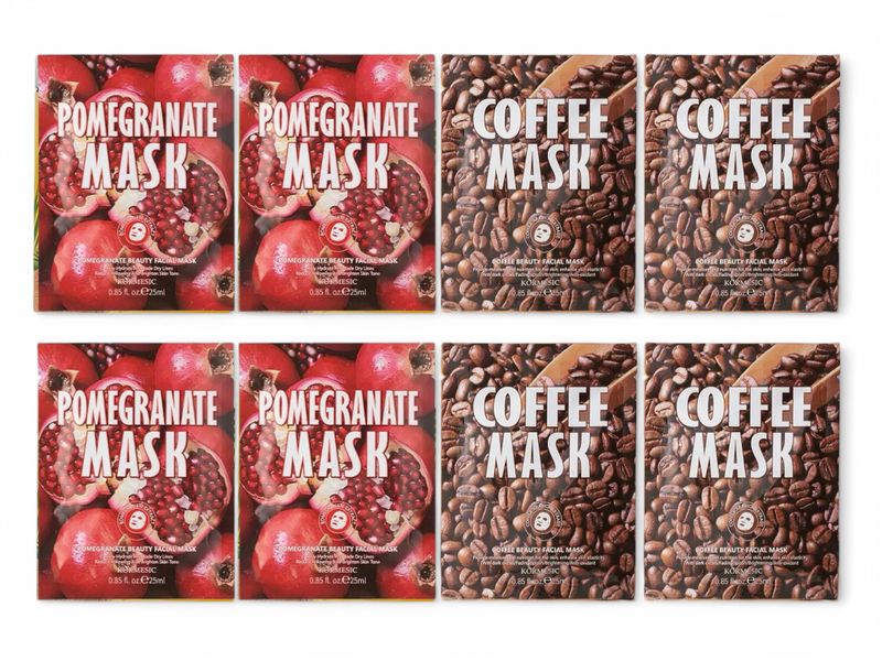 Kormesic Coffee Pomergranate Facial Sheet Masks Brightening Moisturizing