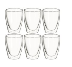 Double Wall Glass Coffee Mug Cappuccino 450ml Set of 6