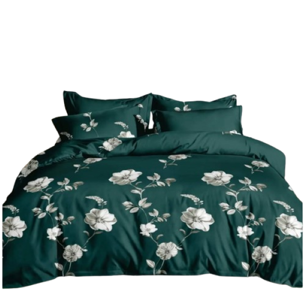 Linen Boutique - Duvet Cover Set Reversible-RichGreen