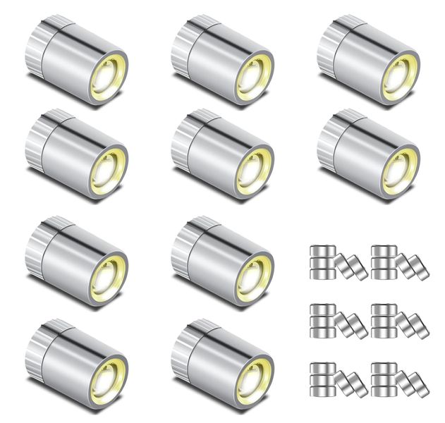 QYNIAL Mini LED Lights 10 Pack Battery Powered Warm White DIY Spotlights