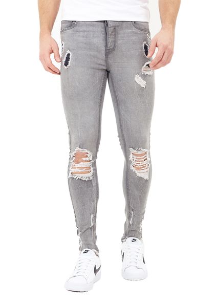 Brave Soul Men Grey Skinny Jeans