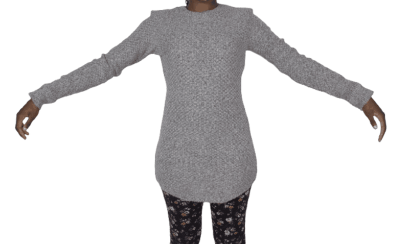Women's Longline Knit Sweater Dress - Grey