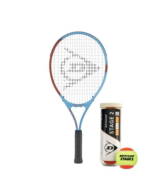 DUNLOP Tristorm JNR 23 Tennis Racket and Orange Tennis Ball Starter Combo