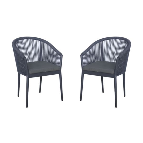 Set of 2 Aluminium Outdoor Dining Chairs