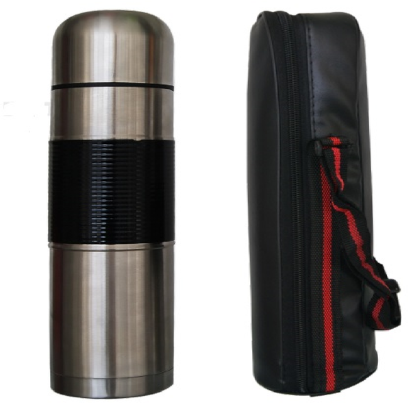 Totally Home Silver Stainless steel 1000 ml Vacuum Flask with Carry Bag