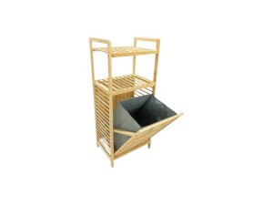 1 Tier Bamboo Storage Rack &amp; Basket 40cm