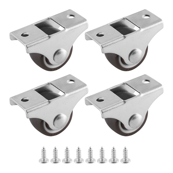 4 Pcs Mini Casters Furniture Casters Small 25mm Fixed Casters Directional M