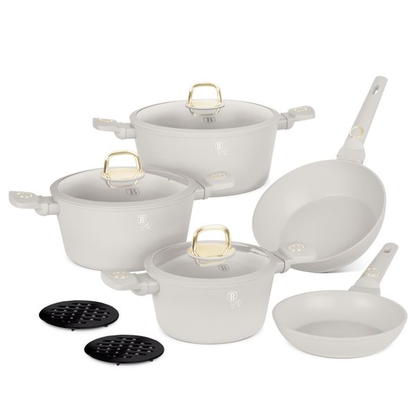Berlinger Haus 10-Piece Non-Stick Titan Pro Coating Cookware Set - Sahara