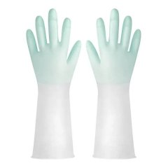 Two-Colour Housework Cleaning Gloves - Large - Blue