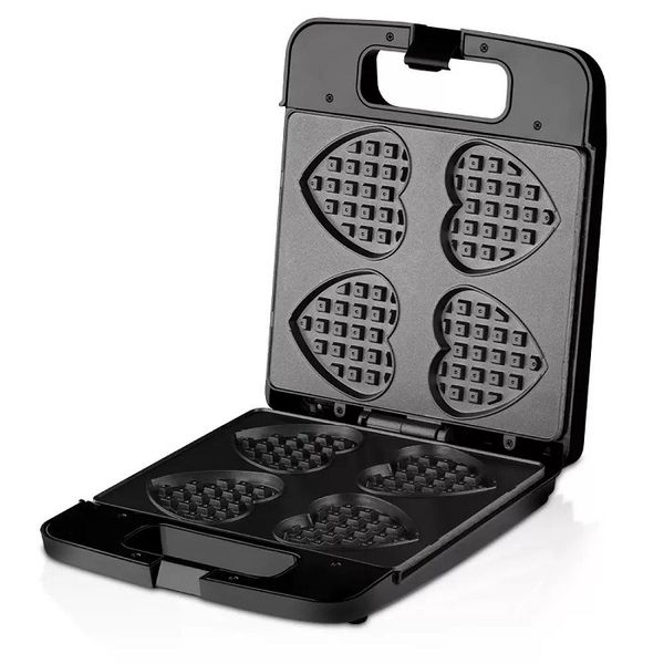 4-Slice Non-Stick Breakfast Toaster Heart-Shaped Waffle Maker