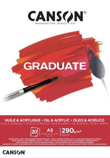 Canson GRADUATE Oil &amp; Acrylic Pad 20S A5 290G