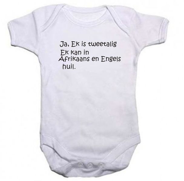 Qtees Africa - Ek is tweetaalig baby grow