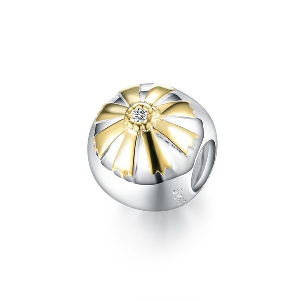 S925 Sterling Silver Yellow Ribbon Charm