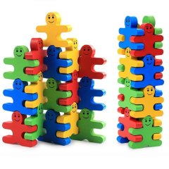 16pc Wooden Educational Stacking Sorting Matching Blocks For Toddlers Toy