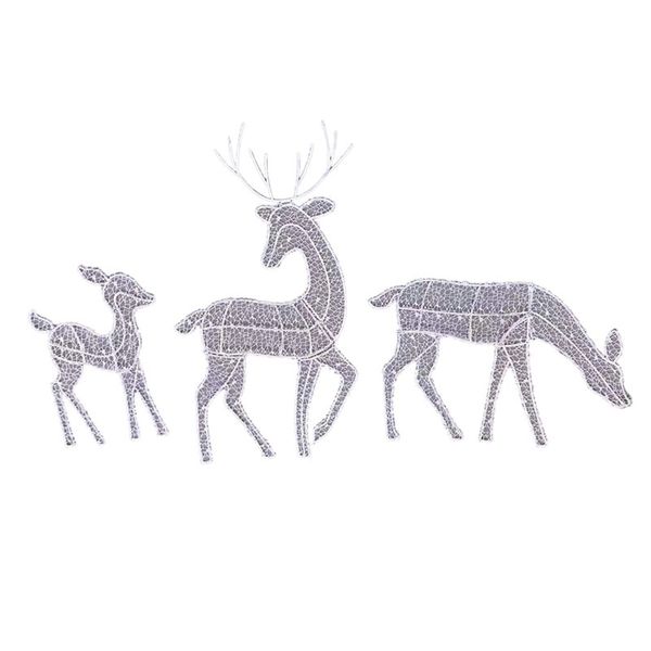 Christmas Deer Decoration Outdoor with Light Deer Family, 3-Piece Set Reind