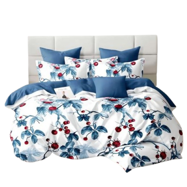 Linen Boutique - Duvet Cover Set Reversible-WildberryWhite