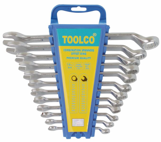 Toolco 12-Piece Combination Offset Spanner Set (Chrome Vanadium) - 6-19mm