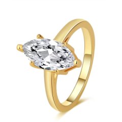 Women Gold 925 Sterling Silver Engagement Ring