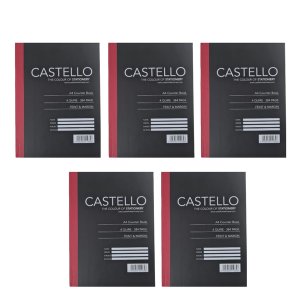 CASTELLO 4 Quire / 384 pages A4 Counter Books - pack of 5