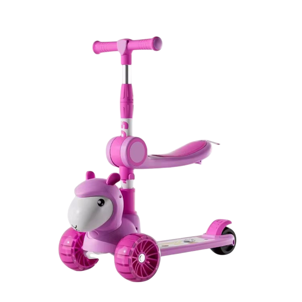 Alpaca Kids Scooter with Seat &amp; Light Up Wheels