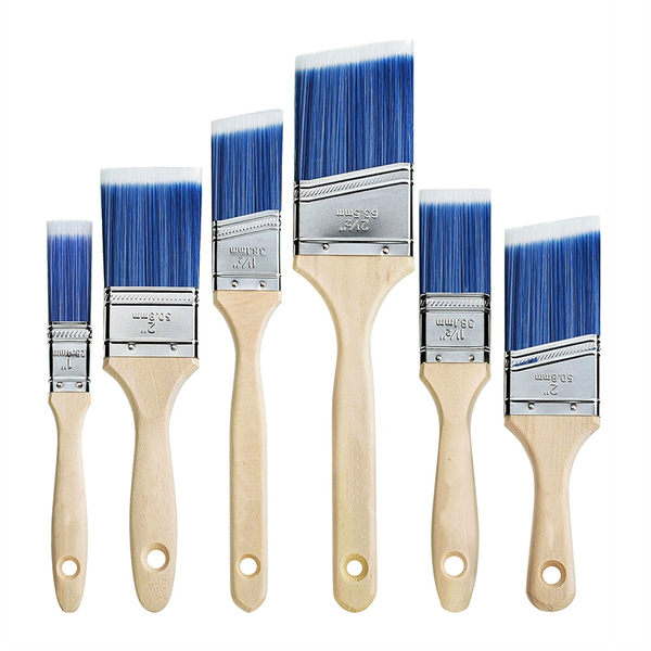 6 Pack Paint Brushes for Walls, Stain Brush, Paint Brush, Furniture Paint B