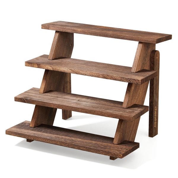 Chenshia 4Tier Wooden Cupcake Stand Party Dessert Riser Table Display Shelf