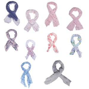 Beautiful 10 Pack of Scarves - Different Designs