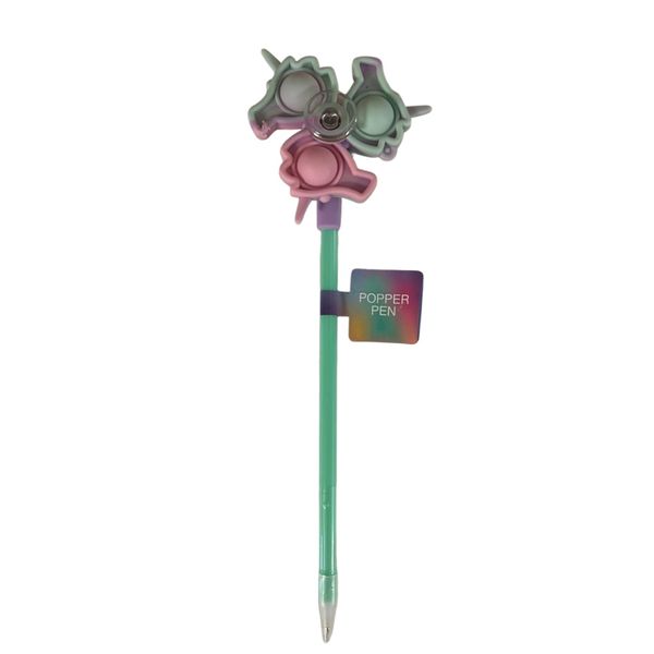 Colour Me - Novelty Push Pop Spinner Pen - Turquoise (1 Pack)