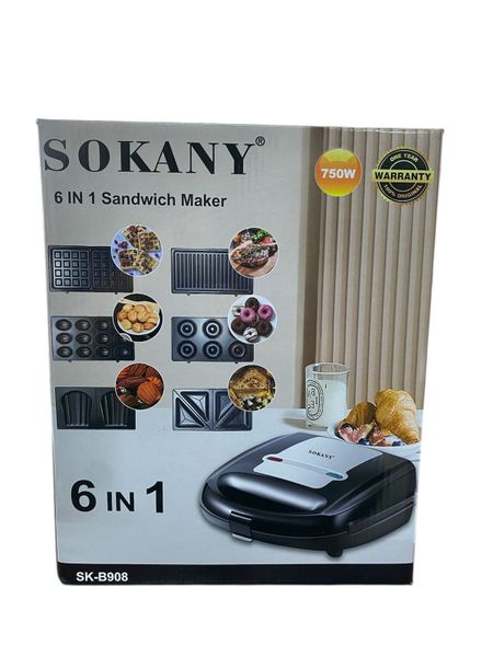 Sokany 6 in 1 Sandwich Maker (Sk-B908)