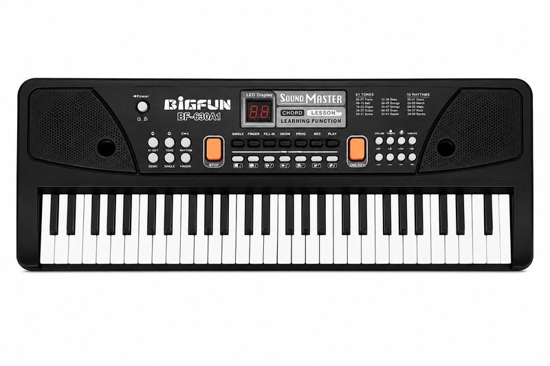 Bigfun Kids 49-Key Electronic Keyboard with Microphone - Educational Music